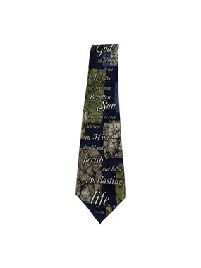 John 3:16 Christian Tie Eagle Neckwear Silk Scripture Religious Faith Necktie